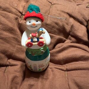 Hallmark Snowman Ornament with Red and Green Hat